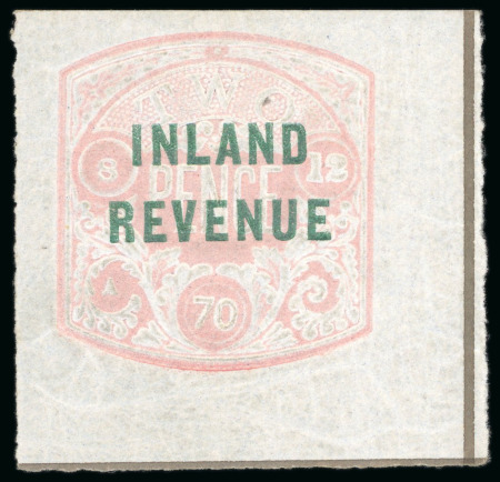 Stamp of Great Britain » Revenues 1871 2d Pink (Die A). Very fine and fresh unused o.g. example with date plugs for 8.12.70 . Scarce so fine.