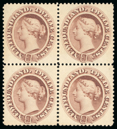 Stamp of Canada » Newfoundland 1894 12c. deep brown, the top 2 stamps showing re-entries