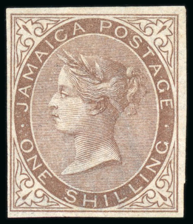 Stamp of Jamaica 1860-70 1s Dull Brown,  wmk Pineapple,  imperf 