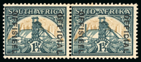 Stamp of South Africa » Union & Republic of South Africa Officials: 1944-50 1 1/2d blue-green and yellow-buff,