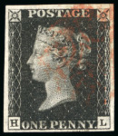 Stamp of Great Britain » 1840 1d Black and 1d Red plates 1a to 11 1840 1d. black, pl. 5, HL, large balanced margins,