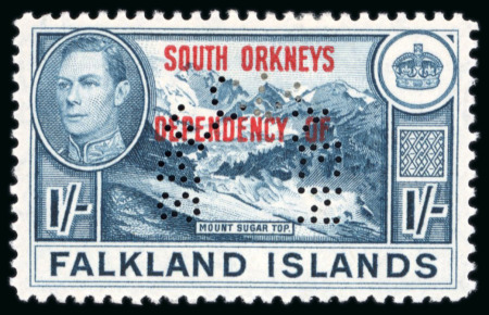 Stamp of Falkland Islands » Dependencies - South Orkney Islands 1944-45 1/2d. to 1/- Set of 8 Perf. "SPECIMEN" fine mint.