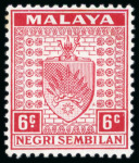Stamp of Malaysia » Malaysian States » Negri Sembilan 6d scarlet STOP OMITTED (tone spot) mint (S.G. £900)