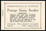 Stamp of Australia » Commonwealth of Australia 1918-23 2/- booklet wmk C of A inverted; very fine.