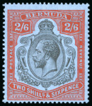 Stamp of Bermuda 1924-32 2/6d. black and carmine on pale blue mint OG