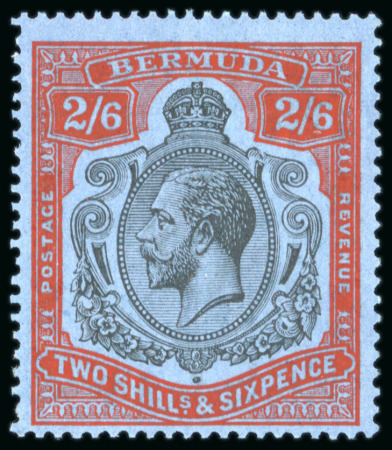 Stamp of Bermuda 1924-32 2/6d. black and carmine on pale blue mint OG