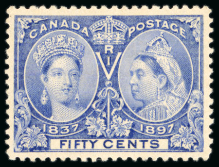 Stamp of Canada 1897 Jubilee 50c. ultramarine, mint NH; fresh and fine.