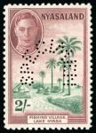 Stamp of Nyasaland 1945 1/2d. to 20/- set of 14, perforated "SPECIMEN"
