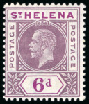 Stamp of St. Helena 6d Deep and Dull Purple Split A mint (S.G. £650)