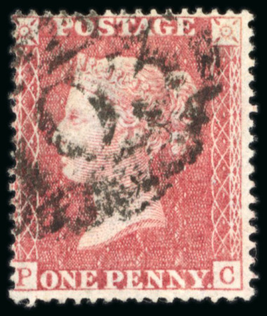 Stamp of Great Britain » 1854-70 Perforated Line Engraved 1857 1d rose-red p.45 PC, wmk LC, die II alphabet III, fine used