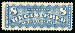 Stamp of Canada 1875-92 8c. dull blue "Registered" Stamp, mint NH,