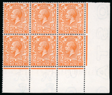 Stamp of Great Britain » King George V » 1912-24 Profile Head Issues 1912 2d. orange, marginal block of four from the lower