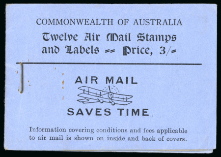 Stamp of Australia » Commonwealth of Australia 1930 3/- airmail booklet; fine.