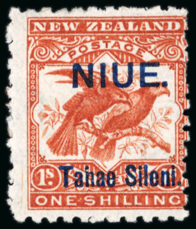 Stamp of New Zealand » Niue 1903 1/- brown-red, large part OG, watermark sideways