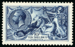 Stamp of Great Britain » King George V » 1913-19 Seahorse Issues 1913 Waterlow 10/- Indigo blue in a deep shade, well