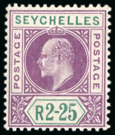 Stamp of Seychelles 1903 2r25 purple and green variety Slotted Frame; fine