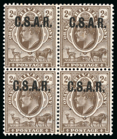 Stamp of South Africa » Orange Free State Railway Official. 1905 2d brown mint block of four