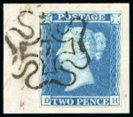 Stamp of Great Britain » 1841 2d Blue 1841 2d blue, DH, large margins, neatly tied to small