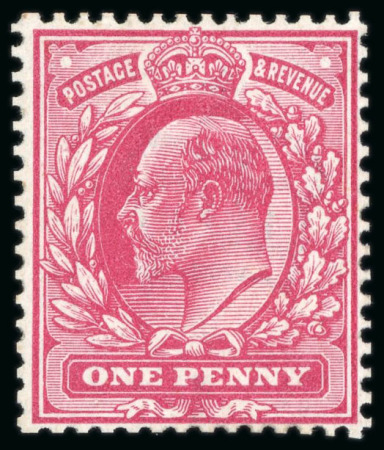Stamp of Great Britain » King Edward VII » 1902-10 De La Rue Issues 1906 1d. colour trial in blue-geranium, a very fine