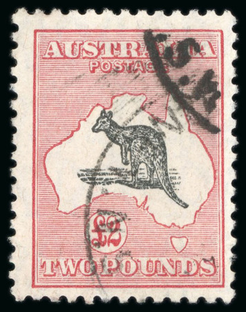 Stamp of Australia » Commonwealth of Australia 1929-30 £2 black and rose, variety broken coast; fine