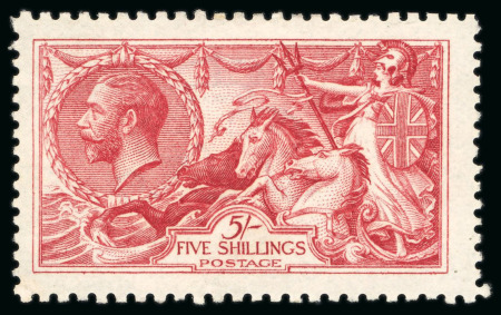 Stamp of Great Britain » King George V » 1913-19 Seahorse Issues 1915 De La Rue 5/- bright carmine, well centred; very
