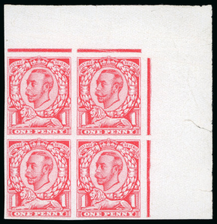 Stamp of Great Britain » King George V » 1911-12 Downey Head Issues 1911-12 1d. scarlet (fluorescent) Downey head, Imperf