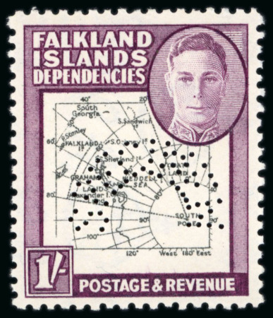 Stamp of Falkland Islands » Dependencies - General Issues 1946-49 1/2d. to 1/- set of eight; perforated "SPECIMEN";