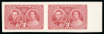 Stamp of Canada 1937 Coronation 3c carmine IMPERFORATE horizontal pair