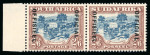 Stamp of South Africa » Union & Republic of South Africa Official. 1930-47 Set 21 (= 1947 issue) 2s6d dull blue and chocolate roto SUIDAFRIKA one word SG type O2 opt (20mm space) left marginal horizontal pair (R6/1-2) the left stamp (English) showing shorter OFFICIAL the right