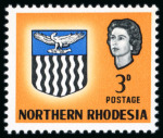 Stamp of Northern Rhodesia 1963 3d with orange (eagle) omitted, mint n.h.