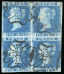 Stamp of Great Britain » 1841 2d Blue 1841 2d blue pl.3 CH/DI block of four