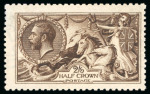 Stamp of Great Britain » King George V » 1913-19 Seahorse Issues N64(11) 2s6d DLR Very Deep Brown Wmk SPLIT and Inverted Superb mint n.h.