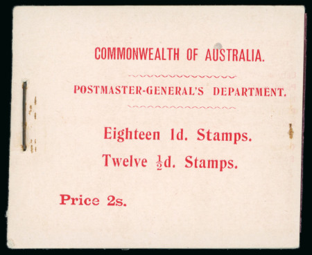Stamp of Australia » Commonwealth of Australia Booklets: 1913 2s red on pink, complete