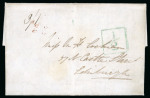 Stamp of Gibraltar 1836 (Jul 28) entire letter to Edinburgh, dateline "H.M. Ship Asia at Sea" and written by Thomas Cochran on approach to Gibraltar