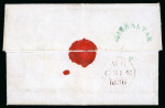 Stamp of Gibraltar 1836 (Jul 28) entire letter to Edinburgh, dateline "H.M. Ship Asia at Sea" and written by Thomas Cochran on approach to Gibraltar