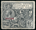 Stamp of Great Britain » King George V » 1924-36 Issues 1929 PUC One Pound Overprinted SPECIMEN Very lightly mint