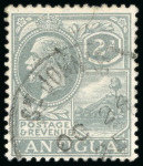 Stamp of Antigua & Barbuda 1921-29 2d grey with variety wmk sideways, lightly cancelled by St. John's cds