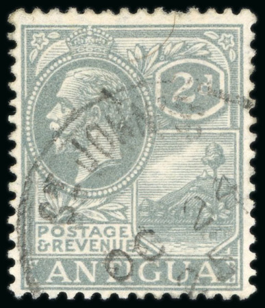 Stamp of Antigua & Barbuda 1921-29 2d grey with variety wmk sideways, lightly cancelled by St. John's cds