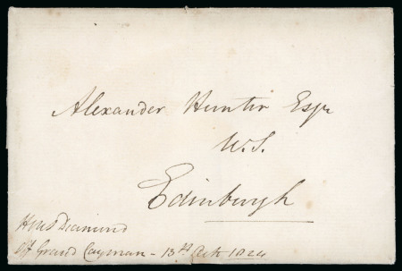 Stamp of Cayman Islands 1824 (Oct 13) Entire (with full letter) from Lord Napier, Captain of HMS Diamond off Grand Cayman