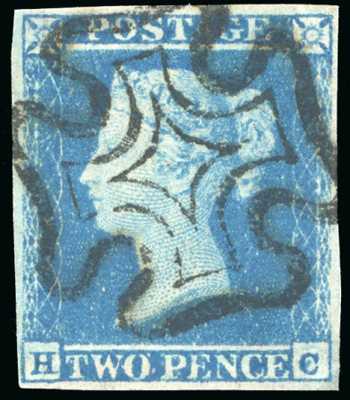 Stamp of Great Britain » 1841 2d Blue Cert states tear bottom right but it is confined to the margin.