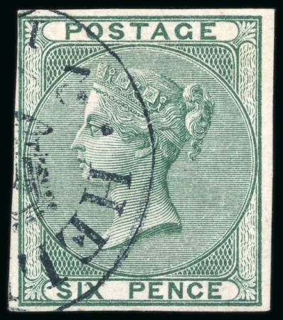 Stamp of Great Britain » 1855-1900 Surface Printed » 1855-57 No Corner Letters 1856 6d Colour trial. Very fine imperforate example