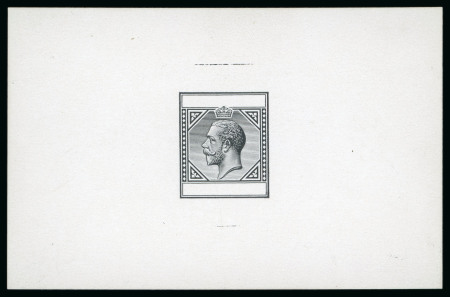 Stamp of Cyprus 1912 KGV keyplate master die proof by De La Rue