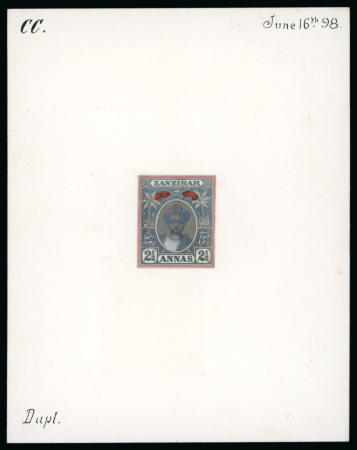 Stamp of Zanzibar » The Zanzibar Post Office (1895-1964) 1899, Sultan Sir Hamoud bin Mohammed photographic composite essay for the annas values, unadopted design 