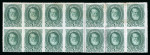 Stamp of Brazil » 1866-83 Dom Pedro » 1877-78 Roulette "White Beard" Issue 1877, 100r green, group of four multiples unused without gum