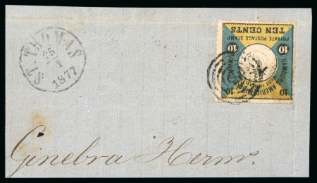 Stamp of Venezuela » German HAPAG Mail  1877 (Jan 1), Fragment of cover franked with a 10c