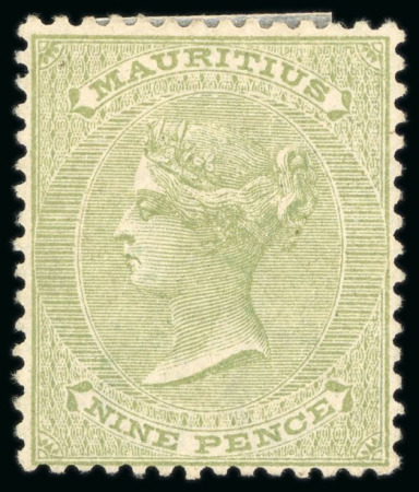 Stamp of Mauritius » Later Issues Mauritius, 1860 Issue 9p, hand signed reproduction,