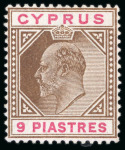 Stamp of Cyprus Cyprus - 1903 9pi & 18p, three examples signed by Sperati