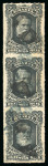 Stamp of Brazil » 1866-83 Dom Pedro » 1877-78 Roulette "White Beard" Issue 1877, 200r black, group of 19 stamps with multiples