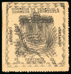 Stamp of Venezuela » 1902-1903 Maritime Blockade » Guayana 1903, Guayana Large Surcharged issue 25c black on sand
