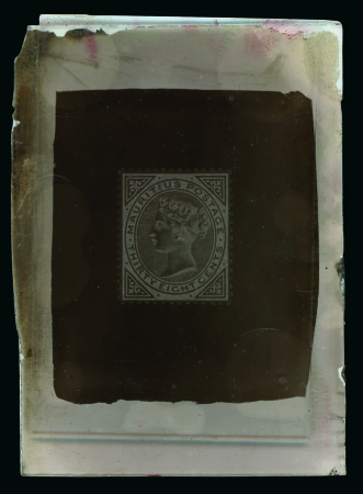 Stamp of Mauritius » 1879-80 De La Rue Watermark CC (SG 92-100) Mauritius - 1879 38c, glass master negative in black,